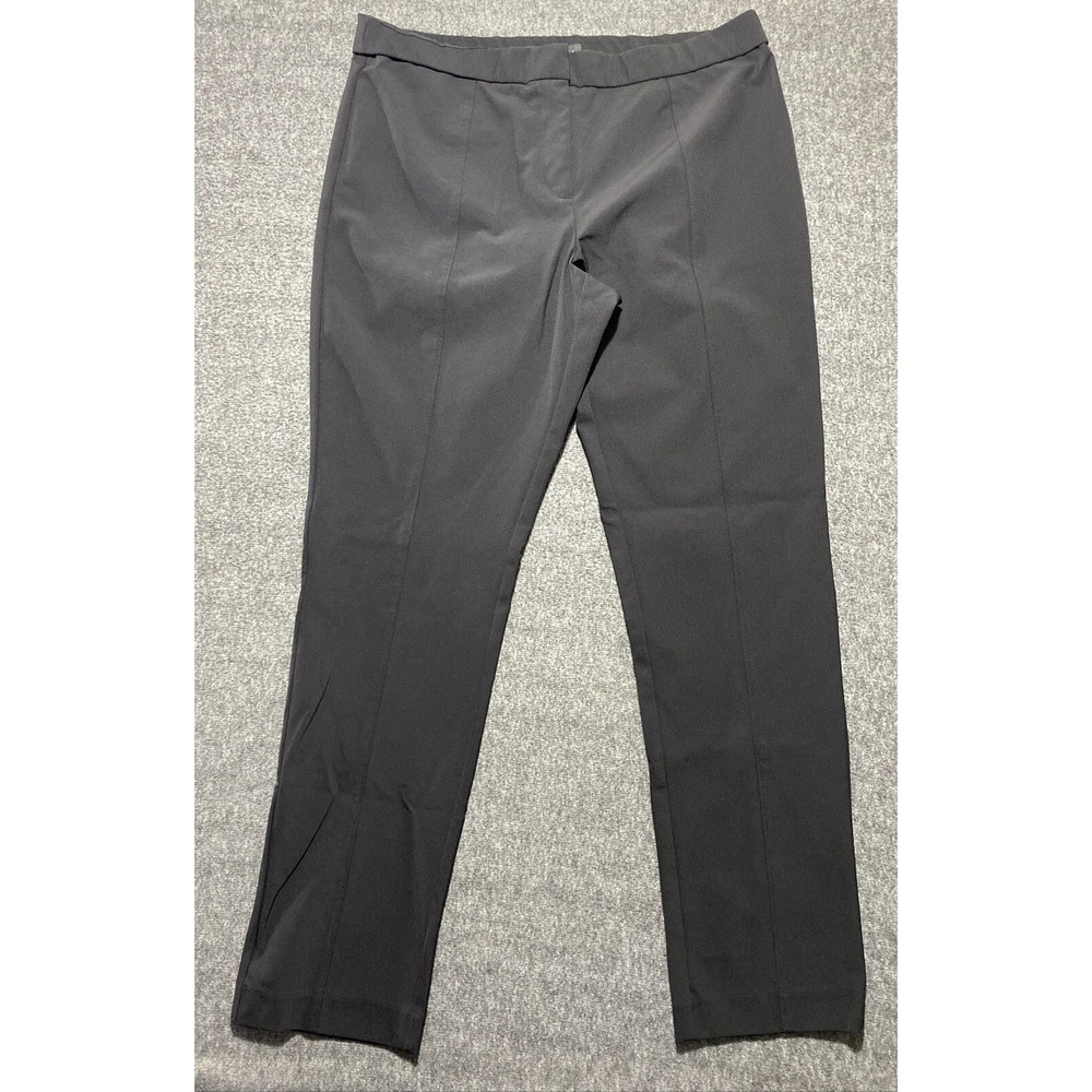 Amanda + Chelsea Womens Black Dress Pants Straight Leg Flat Front Size 16